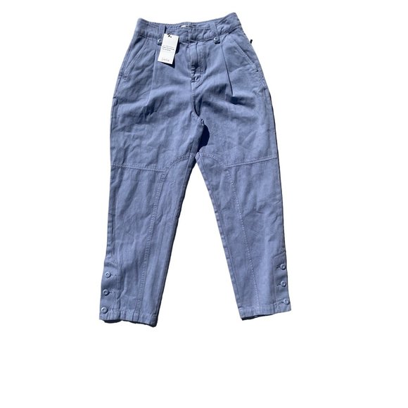 NWT Womens JOIE Periwinkle Blue Cargo Pants w/ Tie Front size 4 - Picture 1 of 8